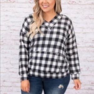 Chic Soul Plaid Girls Only Top, Black
3X 	NWT
